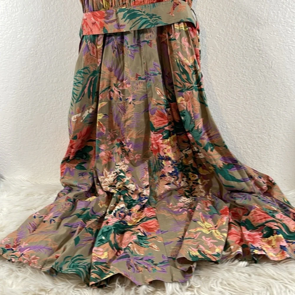 TOGETHER! Vintage Floral Button-Down Belted Maxi Dress with Pockets Size 12 - Picture 6 of 7